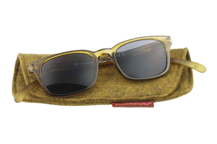 clip-on_sunglasses_11_gold_green_with_case No. 11 Golden Green
