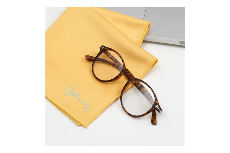 Johanes-Tuch-Gelb-mitBrille Brillen- und Displaytuch GELB