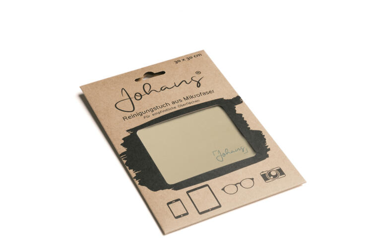 Johans_Tuch-sandgelb-verpackung Brillen- und Displaytuch SANDGELB