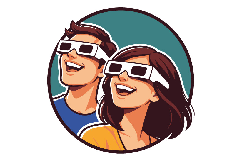 2 pieces of solar eclipse glasses