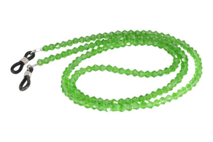 Brillenkette mit Facettenperlen, Grün